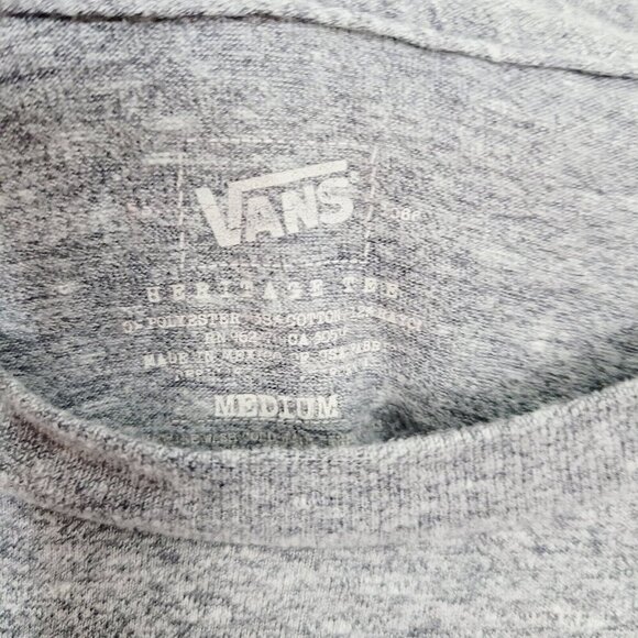 Vintage Vans Heritage T-Shirt Heathered Gray Spellout Logo Soft Knit Casual Med - Picture 6 of 6